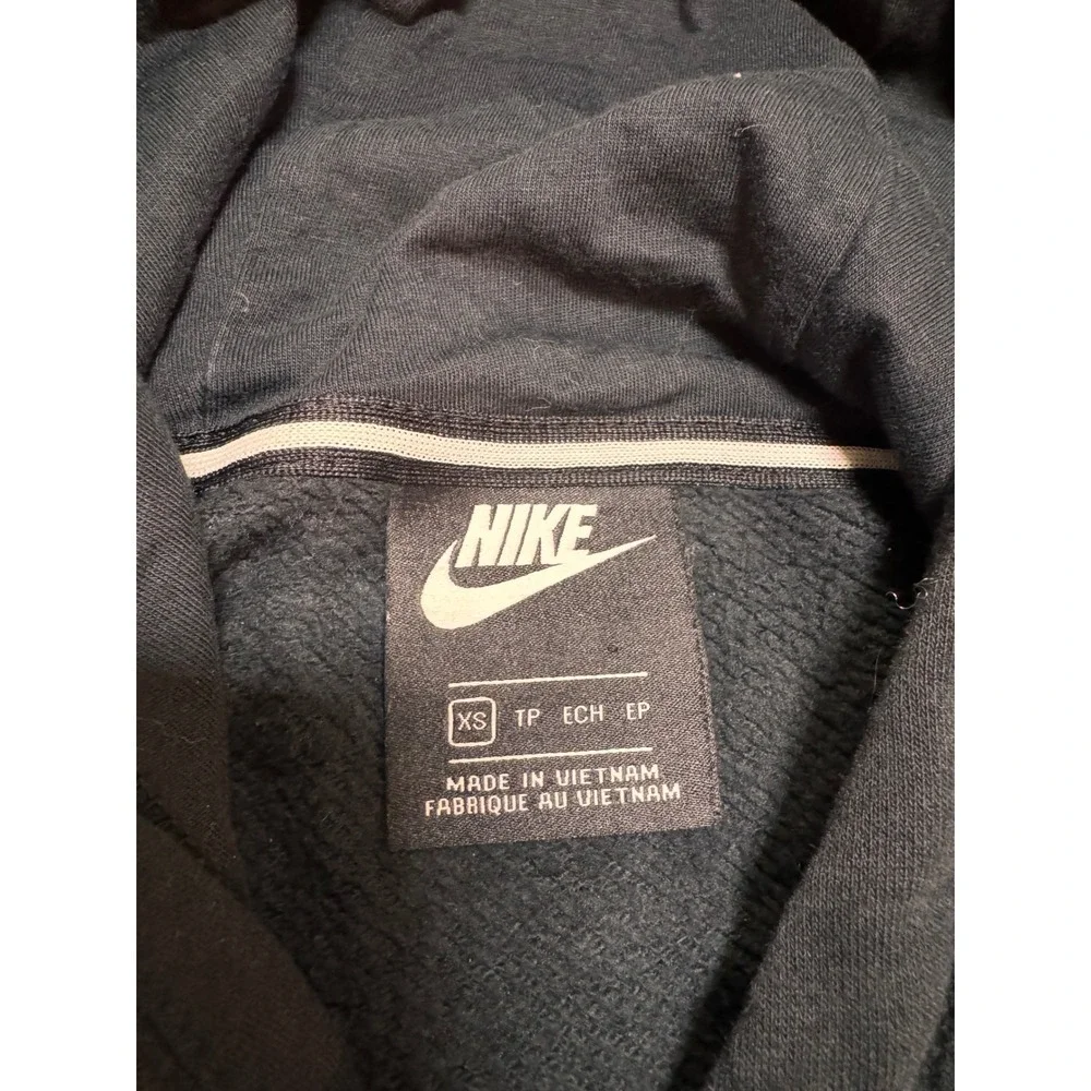 Nike Sportswear Essential Cropped Hoodie Black White Futura Logo Womens XS
